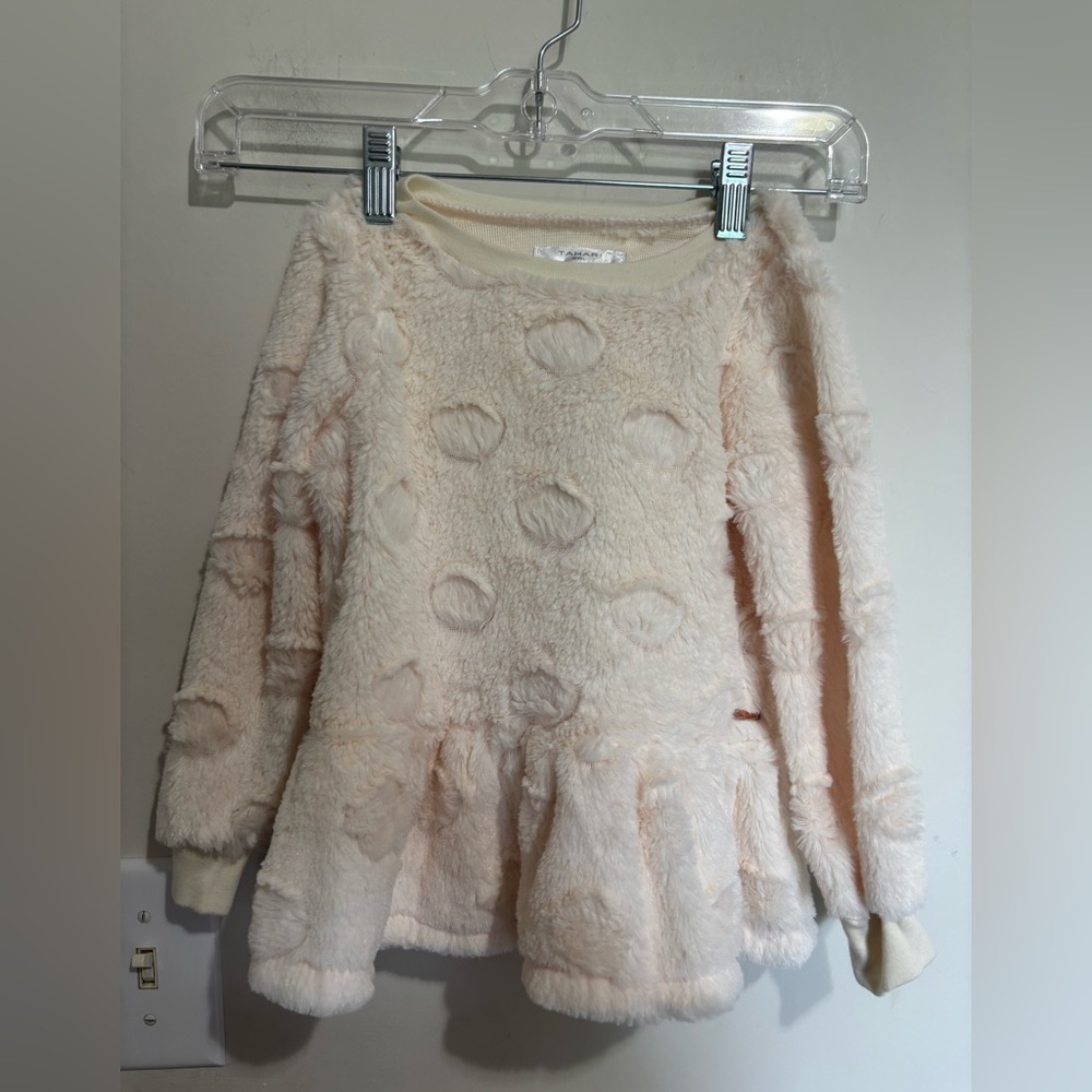 Tahari Beige Fuzzy Knit Top